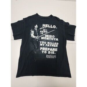 Princess Bride Hello My Name Is Inigo Montoya Black Shirt MEDIUM Short Sleeve